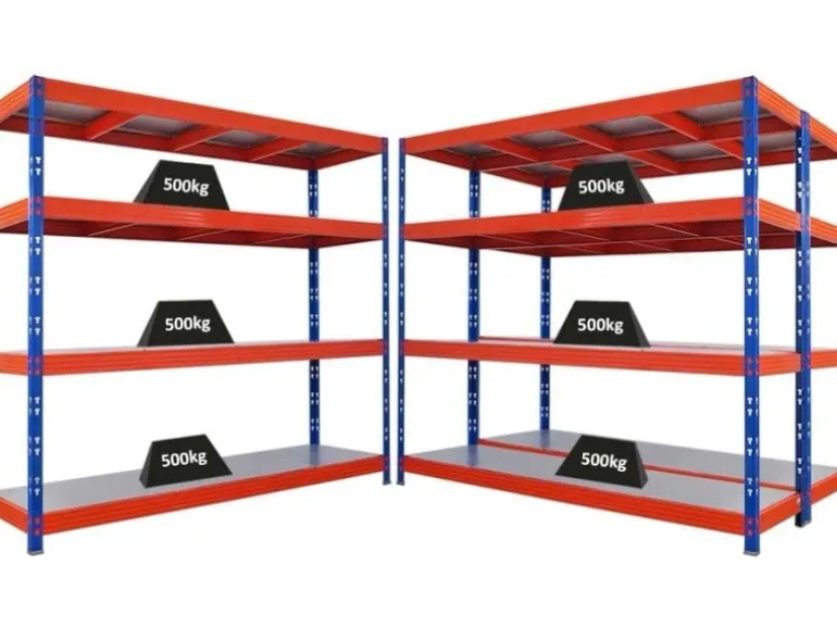 PROREGAL Mega Deal 3x Profi Schwerlastregal Rhino HxBxT 180x200x60cm 4 Stahlplatten-Ebenen Fachlast 500kg Blau/Orange