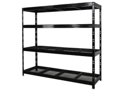 PROREGAL Mega Deal 2x Profi Schwerlastregal Rhino HxBxT 180x200x60cm 4 Gitterrost-Ebenen Fachlast 500kg Schwarz