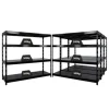 PROREGAL Mega Deal 4x Profi Schwerlastregal Rhino HxBxT 180x200x60cm 4 Stahlplatten-Ebenen Fachlast 500kg Schwarz