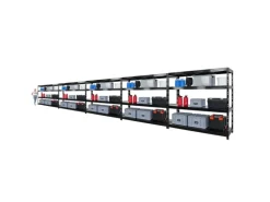PROREGAL Mega Deal 5x Profi Schwerlastregal Rhino HxBxT 180x200x60cm 4 Stahlplatten-Ebenen Fachlast 500kg Schwarz