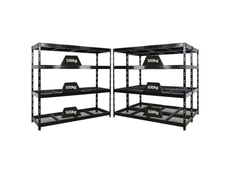 PROREGAL Mega Deal 3x Profi Schwerlastregal Rhino HxBxT 180x200x60cm 4 Gitterrost-Ebenen Fachlast 500kg Schwarz