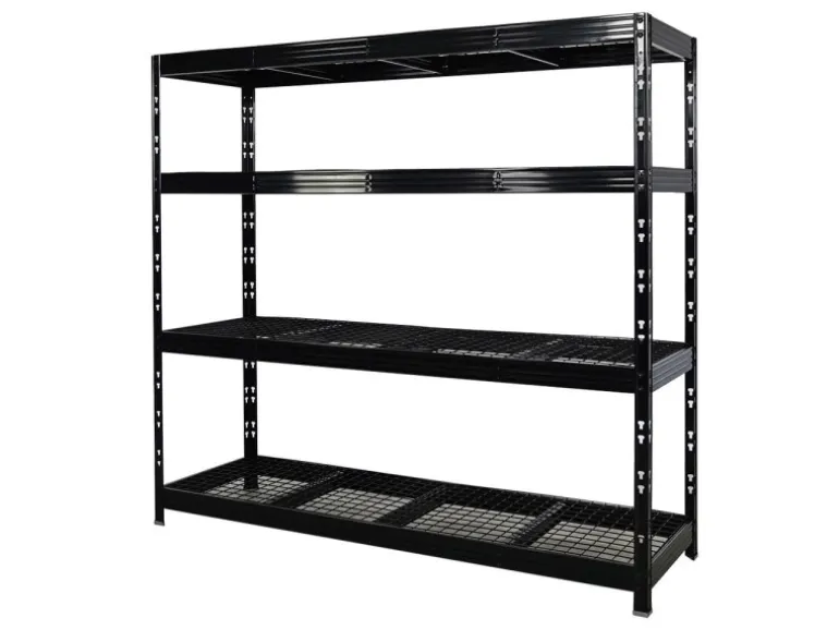 PROREGAL Mega Deal 3x Profi Schwerlastregal Rhino HxBxT 180x200x60cm 4 Gitterrost-Ebenen Fachlast 500kg Schwarz