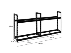 PROREGAL Mega Deal 2x Reifenregal Tiger HxBxT 100 x 110 x 35 cm bis zu 16 Reifen Schwarz