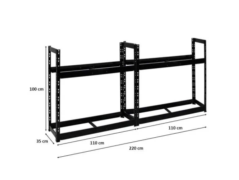 PROREGAL Mega Deal 2x Reifenregal Tiger HxBxT 100 x 110 x 35 cm bis zu 16 Reifen Schwarz