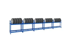 PROREGAL Mega Deal 5x Reifenregal Tiger HxBxT 100 x 110 x 35 cm Bis Zu 40 Reifen Blau
