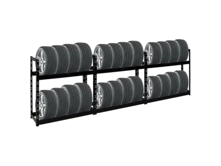 PROREGAL Mega Deal 3x Reifenregal Tiger HxBxT 100 x 110 x 35 cm bis zu 24 Reifen Schwarz