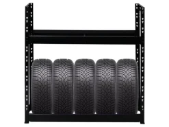 PROREGAL Mega Deal 4x Reifenregal Tiger HxBxT 100 x 110 x 35 cm bis zu 32 Reifen Schwarz