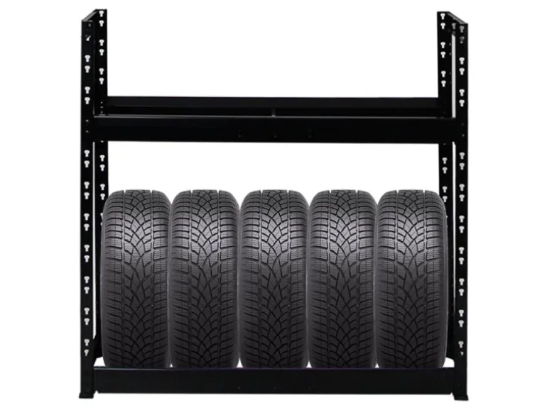 PROREGAL Mega Deal 4x Reifenregal Tiger HxBxT 100 x 110 x 35 cm bis zu 32 Reifen Schwarz