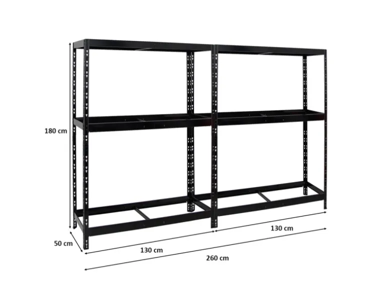 PROREGAL Mega Deal 2x Reifenregal Tiger mit Fachboden HxBxT 180 x 130 x 50 cm Bis Zu Insgesamt 24 Reifen Schwarz