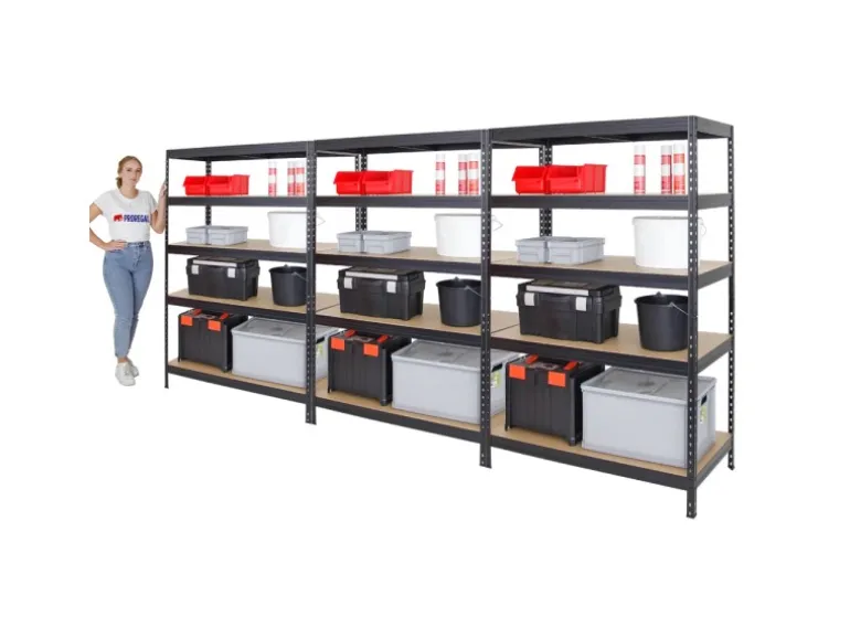 PROREGAL Mega Deal 3x Schwerlastregal Rivet HxBxT 180 x 120 x 60 cm Fachlast 250 kg Schwarz