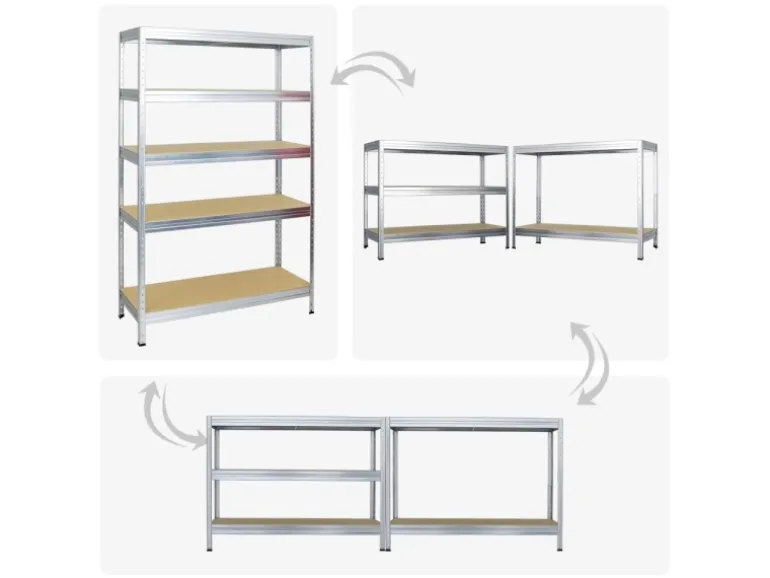 PROREGAL Mega Deal 5x Schwerlastregal Rivet HxBxT 180 x 120 x 45 cm Fachlast 250 kg Verzinkt