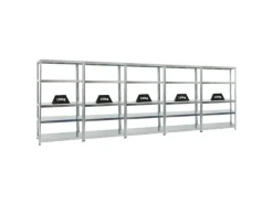 PROREGAL Mega Deal 5x Schwerlastregal Steel Eagle HxBxT 180 x 100 x 40 cm Fachlast 130 kg Verzinkt