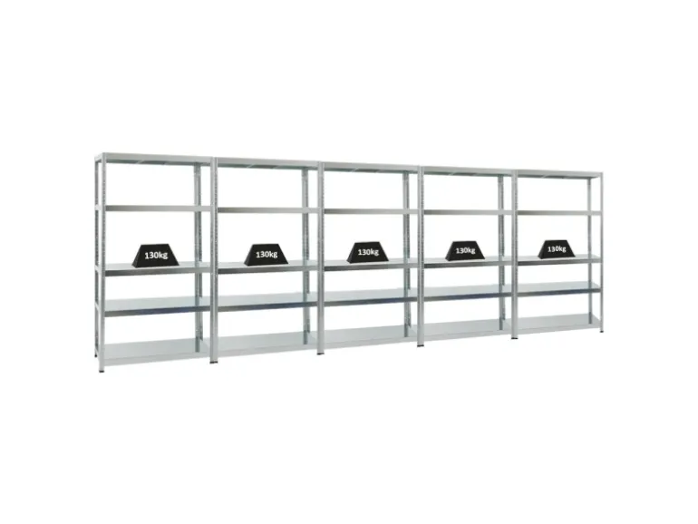 PROREGAL Mega Deal 5x Schwerlastregal Steel Eagle HxBxT 180 x 100 x 40 cm Fachlast 130 kg Verzinkt