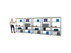 PROREGAL Mega Deal 5x Schwerlastregal Steel Eagle HxBxT 180 x 100 x 40 cm Fachlast 130 kg Verzinkt