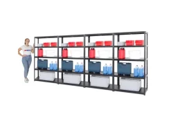 PROREGAL Mega Deal 4x Schwerlastregal Steel Eagle HxBxT 180 x 100 x 40 cm Fachlast 130 kg Schwarz