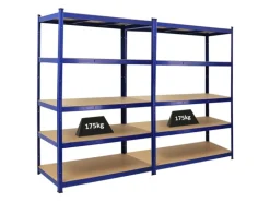 PROREGAL Mega Deal 2x Schwerlastregal Taurus HxBxT 180 x 120 x 60 cm Fachlast 175 kg Blau