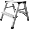 PROREGAL Metal Double Giraffe Doppelseitige-Aluminium-Stufenstehleiter 2 Stufen 125 kg Tragkraft Leiter Trittleiter Stufenleiter Haushaltsleiter