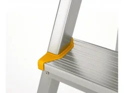 PROREGAL Metal Double Giraffe Doppelseitige-Aluminium-Stufenstehleiter 7 Stufen 155 cm Hoch 150 kg Tragkraft Leiter Trittleiter Haushaltsleiter