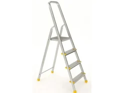 PROREGAL Metal Single Giraffe Einseitige-Aluminium-Bügelleiter 5 Stufen 171 cm Hoch Leiter Trittleiter Stufenleiter Stehleiter Haushaltsleiter