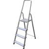 PROREGAL Metal Single Giraffe Einseitige-Aluminium-Bügelleiter 4 Stufen 145 cm Hoch Leiter Trittleiter Stufenleiter Stehleiter Haushaltsleiter