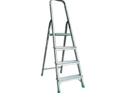 PROREGAL Metal Single Giraffe Einseitige-Aluminium-Bügelleiter 5 Stufen 175 cm Hoch Leiter Trittleiter Stufenleiter Stehleiter Haushaltsleiter