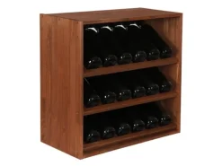PROREGAL Modulares Weinregal Vincellar Mod HxBxT 60 x 60 x 30 cm Schräg Modul Für 18 Flaschen Massives Kiefernholz Braun Geölt