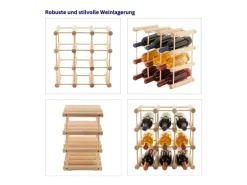 PROREGAL Modulares Weinregal Vinotega Mod HxBxT 36 x 36 x 24 cm 5 x 9 Flaschen Massives Kiefernholz Braun Geölt