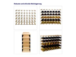PROREGAL Modulares Weinregal Vinotega Mod Metal HxBxT 52,5 x 72,5 x 24,5 cm 7 x 5 Flaschen Massives Kiefernholz Braun Geölt