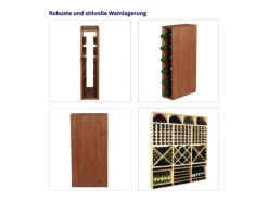 PROREGAL Modulares Weinregal Vincellar Mod HxBxT 60 x 12 x 30 cm Schmal Modul Für 6 Flaschen Massives Kiefernholz Braun Geölt
