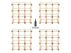 PROREGAL Modulares Weinregal Vinotega Mod HxBxT 36 x 36 x 24 cm 4 x 9 Flaschen Massives Eichenholz Geölt