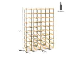 PROREGAL Modulares Weinregal Vinotega Mod Metal HxBxT 92,5 x 62,5 x 24,5 cm 6 x 9 Flaschen Massives Kiefernholz Natur