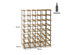 PROREGAL Modulares Weinregal Vinotega Mod Metal HxBxT 72,5 x 52,5 x 24,5 cm 5 x 7 Flaschen Massives Kiefernholz Braun Geölt