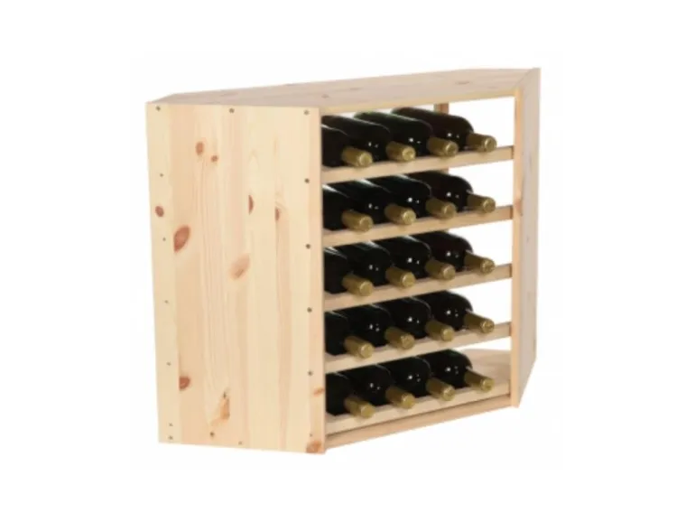 PROREGAL Modulares Weinregal Vincellar Mod HxBxT 60 x 30 x 30 cm Eckmodul Für 18 Flaschen Massives Kiefernholz Natur
