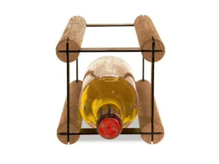 PROREGAL Modulares Weinregal Vinotega Mod Metal HxBxT 12,5 x 12,5 x 24,5 cm 1 x 1 Flasche Massives Kiefernholz Braun Geölt