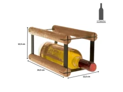 PROREGAL Modulares Weinregal Vinotega Mod Metal HxBxT 12,5 x 12,5 x 24,5 cm 1 x 1 Flasche Massives Kiefernholz Braun Geölt