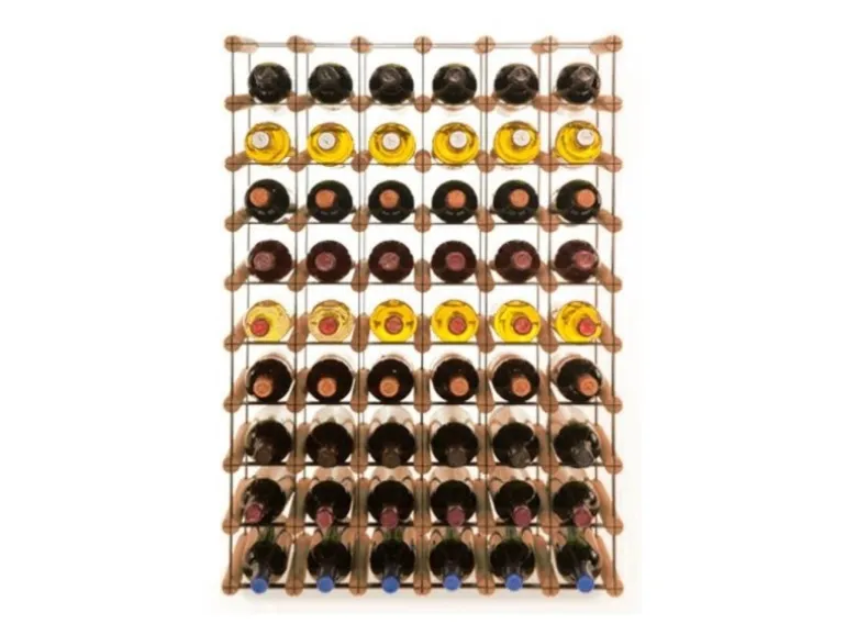 PROREGAL Modulares Weinregal Vinotega Mod Metal HxBxT 92,5 x 62,5 x 24,5 cm 6 x 9 Flaschen Massives Kiefernholz Braun Geölt