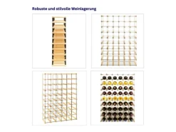 PROREGAL Modulares Weinregal Vinotega Mod Metal HxBxT 92,5 x 62,5 x 24,5 cm 6 x 9 Flaschen Massives Kiefernholz Braun Geölt