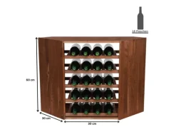 PROREGAL Modulares Weinregal Vincellar Mod HxBxT 60 x 30 x 30 cm Eckmodul Für 18 Flaschen Massives Kiefernholz Braun Geölt