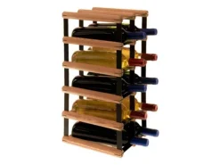 PROREGAL Modulares Weinregal Vinotega Mod Metal HxBxT 52,5 x 22,5 x 24,5 cm 2 x 5 Flaschen Massives Kiefernholz Braun Geölt