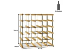 PROREGAL Modulares Weinregal Vinotega Mod Metal HxBxT 52,5 x 52,5 x 24,5 cm 5 x 5 Flaschen Massives Kiefernholz Braun Geölt