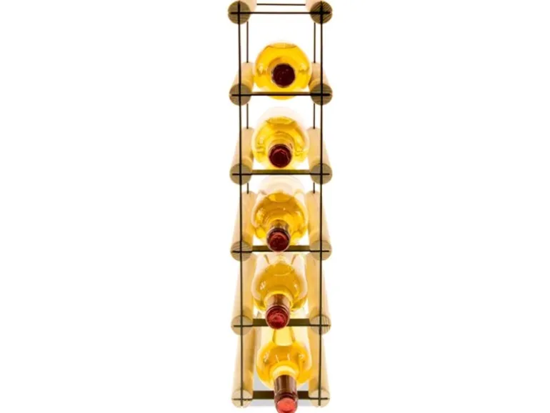 PROREGAL Modulares Weinregal Vinotega Mod Metal HxBxT 52,5 x 12,5 x 24,5 cm 1 x 5 Flaschen Massives Kiefernholz Natur
