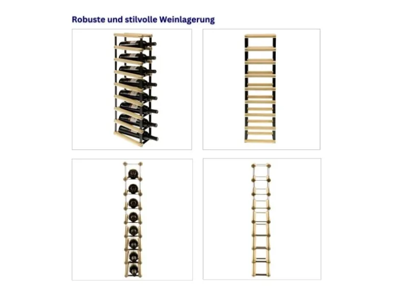 PROREGAL Modulares Weinregal Vinotega Mod Metal HxBxT 82,5 x 12,5 x 24,5 cm 1 x 8 Flaschen Massives Kiefernholz Braun Geölt