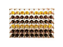 PROREGAL Modulares Weinregal Vinotega Mod Metal HxBxT 62,5 x 92,5 x 24,5 cm 9 x 6 Flaschen Massives Kiefernholz Braun Geölt