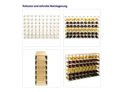 PROREGAL Modulares Weinregal Vinotega Mod Metal HxBxT 62,5 x 92,5 x 24,5 cm 9 x 6 Flaschen Massives Kiefernholz Braun Geölt