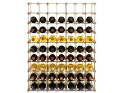 PROREGAL Modulares Weinregal Vinotega Mod Metal HxBxT 92,5 x 72,5 x 24,5 cm 7 x 9 Flaschen Massives Kiefernholz Natur
