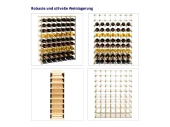 PROREGAL Modulares Weinregal Vinotega Mod Metal HxBxT 92,5 x 72,5 x 24,5 cm 7 x 9 Flaschen Massives Kiefernholz Natur