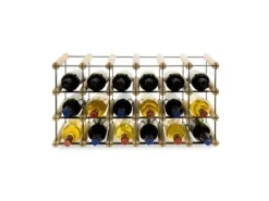 PROREGAL Modulares Weinregal Vinotega Mod Metal HxBxT 32,5 x 62,5 x 24,5 cm 6 x 3 Flaschen Massives Kiefernholz Natur