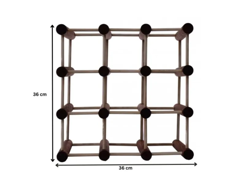 PROREGAL Modulares Weinregal Vinotega Mod HxBxT 36 x 36 x 24 cm 2 x 9 Flaschen Massives Kiefernholz Braun Geölt