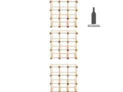 PROREGAL Modulares Weinregal Vinotega Mod HxBxT 36 x 36 x 24 cm 3 x 9 Flaschen Massives Kiefernholz Natur
