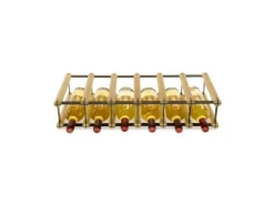 PROREGAL Modulares Weinregal Vinotega Mod Metal HxBxT 12,5 x 62,5 x 24,5 cm 6 x 1 Flaschen Massives Kiefernholz Natur